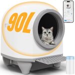Litire chat autonettoyante 90l - bac  litire pour chat - adapt  de nombreux types de litire - contrl ...