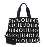 Liu jo sac shopper bleu fonc� cr�me pour femme - tote knitted logo bag l blue sky 330061