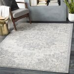 Livabliss tapis de salon � poils courts doux vintage oriental sage 160x220cm gris / ivoire