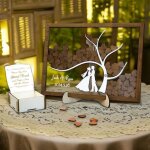 Livre dor de mariage personnalis avec 50 - 100 curs en bois dcoration de mariage alternative au livre ...