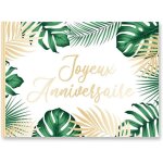 Livre dor - motif tropical - joyeux anniversaire - 20pages - 15x21cm - party chic