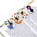 Marque - pages - pour livre - magntique - 4 modles fleurs et abeille - ide cadeau
