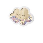 Livre d'or en bois forme nuage 43 x 30 cm - blanc