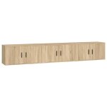 Lmt - top@meubles tv - shape muraux 3 pcs - clarence - support / armoire de t�l�vision ch�ne sonoma 80x345x40 ...