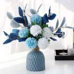 Lngodeho bouquet de fleurs deucalyptus avec vase bleu
