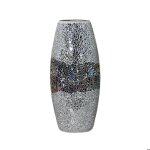 Loana - vase en verre argent� mosa�que multicolore h30 cm