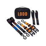 Lodd - lot de 2 sangles darrimage moto � cliquet 41mm x 34m - crochets s�curis�s boucles souples - r�sistante ...