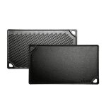 Lodge - plaque de cuisson en fonte 2 en 1 : grill et plancha - 42x24cm - gazinire four ou barbecue