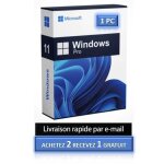 Logiciel - microsoft - 1 pc - windows 11 pro - cl� dactivation - digital license
