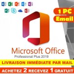 Logiciels microsoft - office 2019 professionnel plus - cl dactivation originale - 32 / 64 bit - 1 pc ...