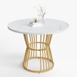 Logidon table ronde blanche marbre mtal