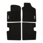 Tapis de sol - logo - fiat 500 - velours noir - 4 pièces - ajustement précis Tapis de sol - logo - fiat 500 - velours noir - 4 pièces - ajustement précis