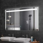 Lomazoo miroir salle de bain 120 x 60 cm - anti - buée - led barre lumineuse pour le haut - rectangle ... Lomazoo miroir salle de bain 120 x 60 cm - anti - buée - led barre lumineuse pour le haut - rectangle ...
