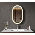Lomazoo miroir salle de bain ovale doré 40 x 70 cm - led lumineux - anti - buée - berlin Lomazoo miroir salle de bain ovale doré 40 x 70 cm - led lumineux - anti - buée - berlin