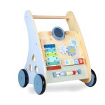 Looping chariot de marche en bois - multi activit�s - motricit� - �veil bleu