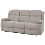 Lorys - canapé relax electrique 3 places tissu gris clair Lorys - canapé relax electrique 3 places tissu gris clair