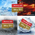 Lot de 1 carte micro sd vitesse �lev�e 64 go sd card �tanche micro sd enregistrement vid�o carte m�moire ...