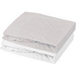 Lot de 1 drap housse jersey 100% coton + 1 al�se - mon ptit dodo - 70 x 140 cm - blanc et gris souris ...