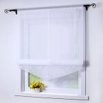 Lot de 1 store enrouleur � ruban transparent lisa avec rideau brod� � cordon l x h 60 cm x 140 cm