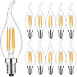 Lot de 10 4w e14 ampoule de filament led flamme bougie 2700k blanche chaudeangle de faisceau 360 non ...