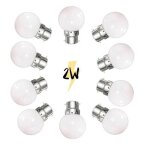 Lot de 10 ampoules guinguette b22 led blanc chaud 2w � ba�onnettes plastique professionnelle