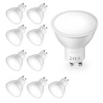 Lot de 10 ampoules led gu10 spot 3w spotlight blanc froid 16led etanche ip20 120 50x55mm - yuan yuan ...