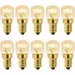 Lot de 10 ampoules  sel - 15 w - blanc chaud - pour four conglateur lampe  sel gril (225 cm)