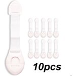 Lot de 10 bloque tiroir - sans perage - bloque porte scurit enfant bebe pour placard et tiroir
