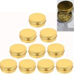 Lot de 10 bocaux vides en aluminium avec couvercle � visser - bocaux de rangement - bocaux � �pices - ...