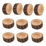 Lot de 10 bougeoirs en bois pour bougies chauffe - plat bougeoirs votifs rustiques en bois pour f�teno�l(216 ...