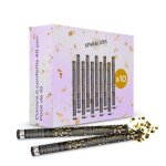 Lot de 10 canons  confettis rectangle couleur or 40 cm - lanceur de confettis  tenir en main pour mariage ...