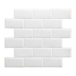 Lot de 10 carreaux autocollants blancs crédence adhésive en vinyle 3d facile à appliquer dans la cuisine ... Lot de 10 carreaux autocollants blancs crédence adhésive en vinyle 3d facile à appliquer dans la cuisine ...