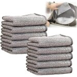 Lot 10 chiffons microfibre m�tallique - nettoyage puissant vaisselle / cuisini�re?absorbant rapide & ...