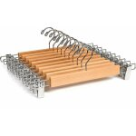 Lot de 10 cintres en bois naturelle 36cm pour pantalons jupes chaussettes sous - vtements cintre antidrapant ...