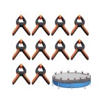 Lot de 10 clips de serrage pour bâche de piscine - grandes pinces à ressort pour couverture - accessoires ... Lot de 10 clips de serrage pour bâche de piscine - grandes pinces à ressort pour couverture - accessoires ...