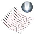 Lot de 10 diodes lectroluminescentes led lectroniques prcbles de 5 mm pour dcoration lumire blanche de ...
