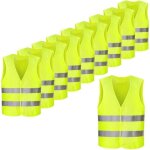 Lot de 10 gilets de scurit jaune fluo rflchissants haute visibilit pour cyclistes conducteurs coureurs ...