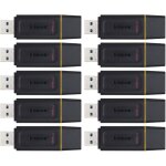 Lot de 10 kingston cl usb datatraveler exodia 128gb - avec capuchon de protection et anneaux pour porte ...