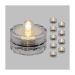 Lot de 10 lampions bougies chauffe - plat led submersibles blanc chaud � piles lotti