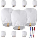 Lot de 10 lanternes chinoises blanches cologiques pour mariages clbrations et crmonies commmoratives ...