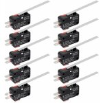 Lot de 10 micro - interrupteurs de fin de course  levier  charnire spdt 1no 1nc interrupteur  levier ...