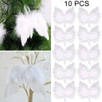 D�coration � suspendre - namotu - lot de 10 mini ailes dange - plumes blanches - 16x13 cm - no�l