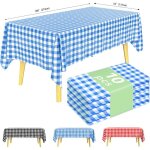 Lot de 10 nappes rectangulaires jetables en plastique pour lextérieur imperméables pour pique - nique ... Lot de 10 nappes rectangulaires jetables en plastique pour lextérieur imperméables pour pique - nique ...