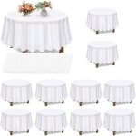 Lot de 10 nappes rondes jetables blanches pour table ronde 218 cm nappes imperm�ables pour anniversaire ...