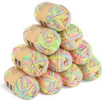 Lot de 10 pelotes de laine d�grad�e � tricoter 450g multicolore rose et vert laine a tricoter