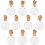 Lot de 10 petits bocaux ronds plats en verre avec bouchon en li�ge pour drag�es de mariage f�te