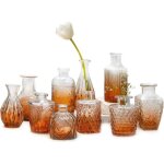Lot de 10 petits vases en verre - diffrentes tailles - pour dcoration de tablemaisonmariage - ambre ...