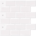 Lot de 10 pièces autocollant pour carrelage de métro blanc dosseret adhésif pour cuisine et salle de ... Lot de 10 pièces autocollant pour carrelage de métro blanc dosseret adhésif pour cuisine et salle de ...
