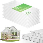 Vounot� lot de 10 plaques en polycarbonate alv�olaire 6 mm - 121 x 605 cm transparent - double paroi ...
