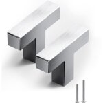 Lot de 10 poign�es carr�es en t � trou unique pour tiroir placard salle de bain commode porte nickel ...